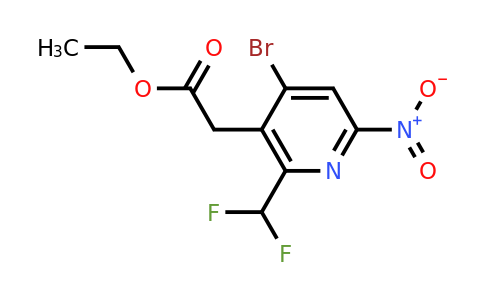 1805445-37-7 | Ethyl 4-bromo-2-(difluoromethyl)-6-nitropyridine-3-acetate