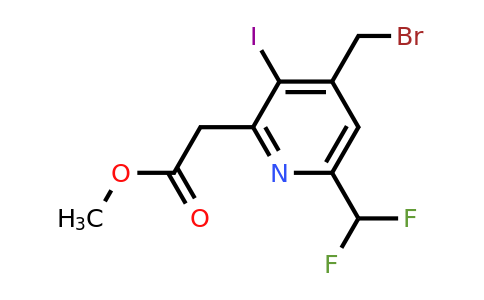 1805550-00-8 | Methyl 4-(bromomethyl)-6-(difluoromethyl)-3-iodopyridine-2-acetate