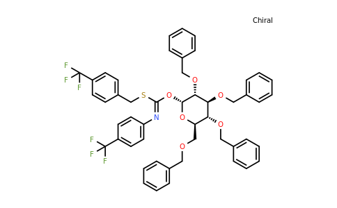 468095-63-8 | S-4-(Trifluoromethyl)benzyl O-((2R,3R,4S,5R,6R)-3,4,5-tris(benzyloxy)-6-((benzyloxy)methyl)tetrahydro-2H-pyran-2-yl) (4-(trifluoromethyl)phenyl)carbonimidothioate