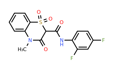 83580-06-7 | N-(2,4-Difluorophenyl)-4-methyl-3-oxo-3,4-dihydro-2H-benzo[b][1,4]thiazine-2-carboxamide 1,1-dioxide